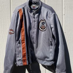 Harley Davidson Motorcyle Jacket Adult XL Amored Pads Silver 105th Anniversary