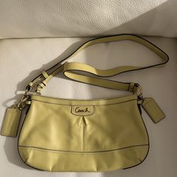 Coach Park Leather East West Convertible Purse (Yellow/Chartreuse)