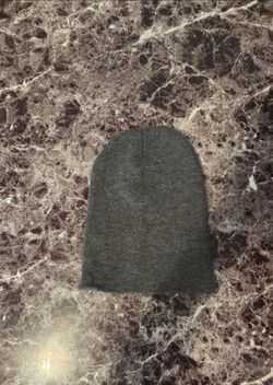 gray acrylic knit slouchy beanie cap