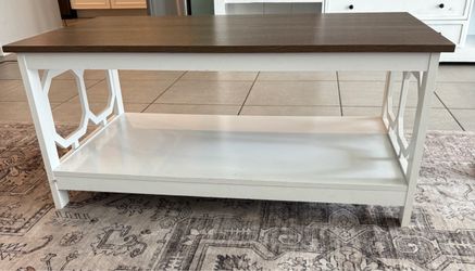 Two-Tone Coffee Table with Lower Shelf