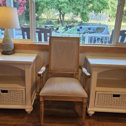 2 White Side Tables 