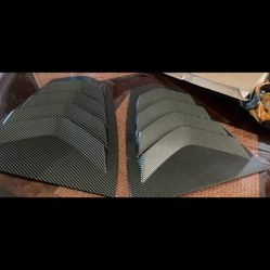 Carbon Fiber Rear Side Window Louver Cover/ Side Skirt carbon/muffler Carbon 
