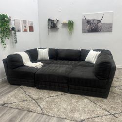 Gray Sectional Modular Couch - Free Delivery
