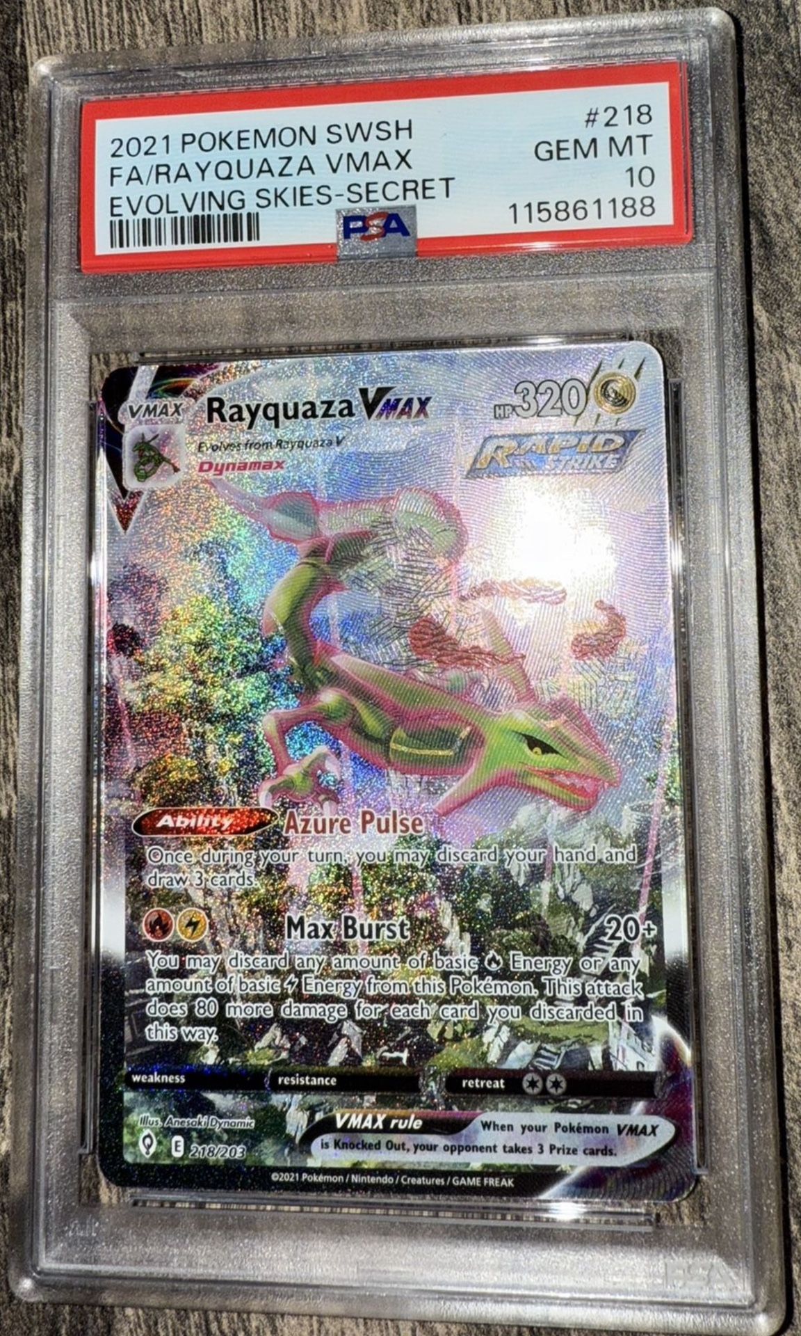 Evolving Skies Rayquaza Vmax Alt Art PSA 10