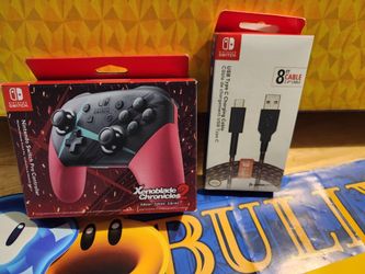OEM Xenoblade Chronicles 2 Pro Controller & 8ft Charge Cord