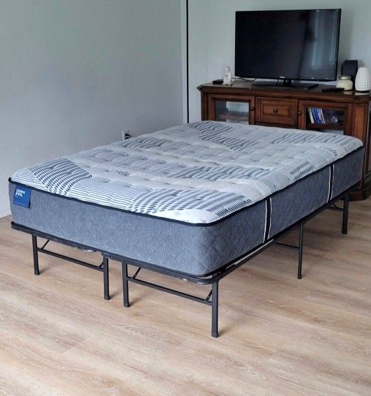 Very Nice Full Sealy Crown Jewel Mattress and Zinus Smart Bed Frame