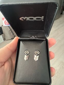 Harley-Davidson Silver Drop Earrings