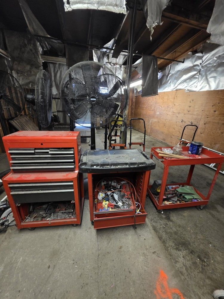 3 Tool Storage/Boxes w/Tools Accessories