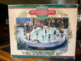Vintage Mr. Christmas Holiday in Motion Village Animated Ice Skate Rink Park