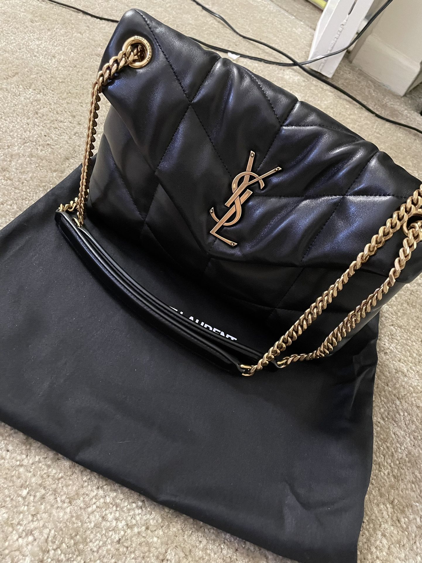 NEW Authentic YSL Saint Laurent Puffer Small Quilted Leather Crossbody Black leather