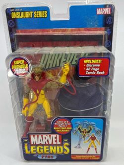 Marvel Legends Toybiz Pyro Action Figure Onslaught Series W Comic