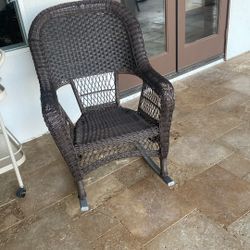 Brown Wicker Rocking Chair Excellent Condition