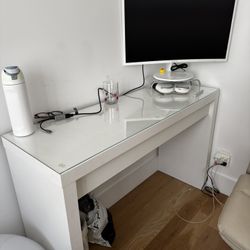 IKEA white malm desk