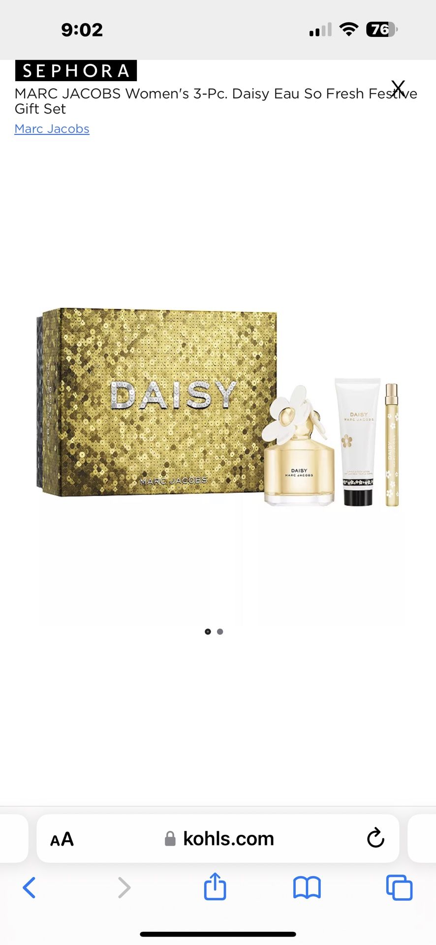 Gift Set Kohl's Marc Jacobs Perfume Perfect Eau De Parfum