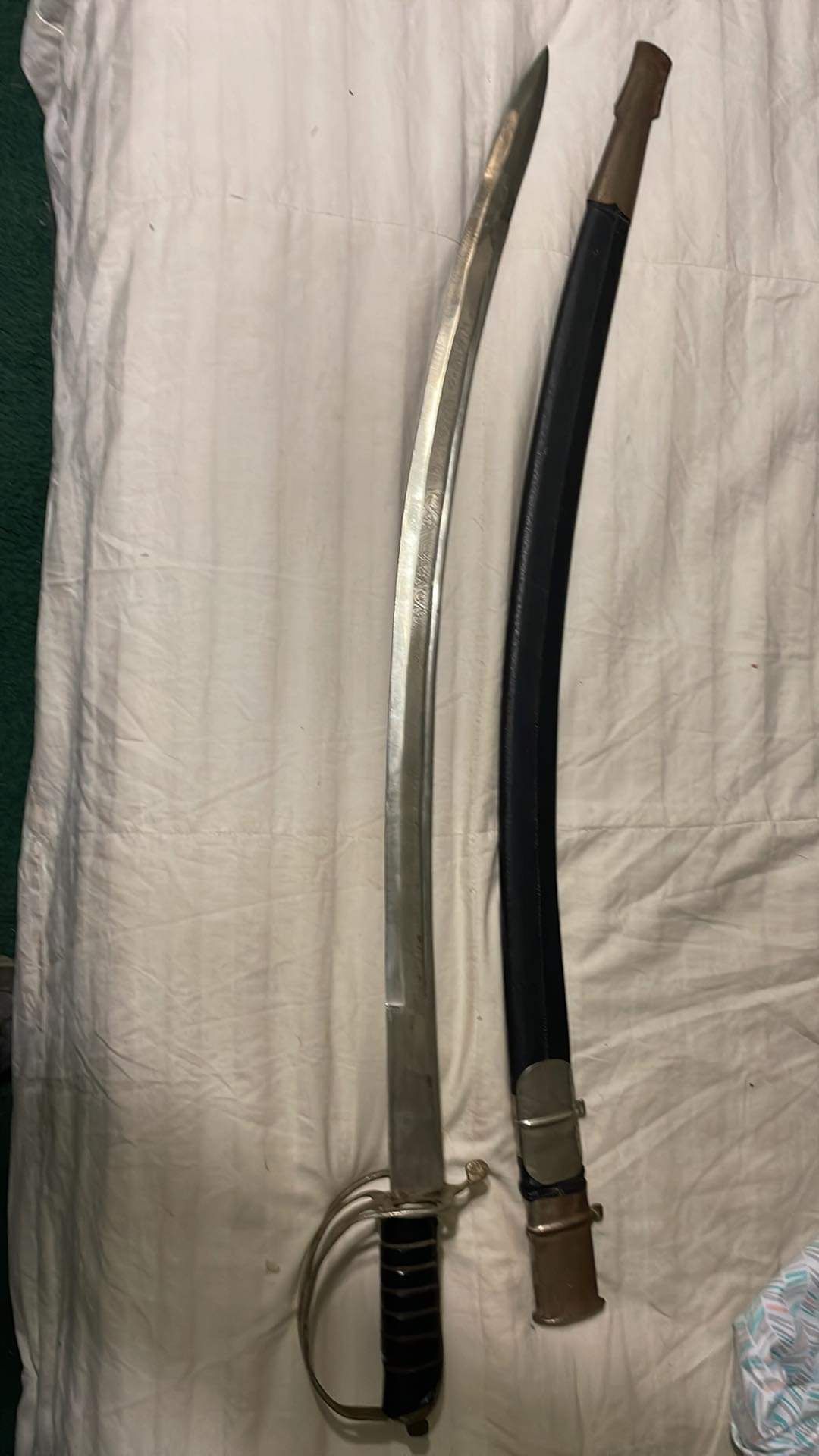Old Made In India Sword Awesome Engraving On Blade Double Side On Blade Tip