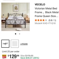 VECELO Metal Bed Frame