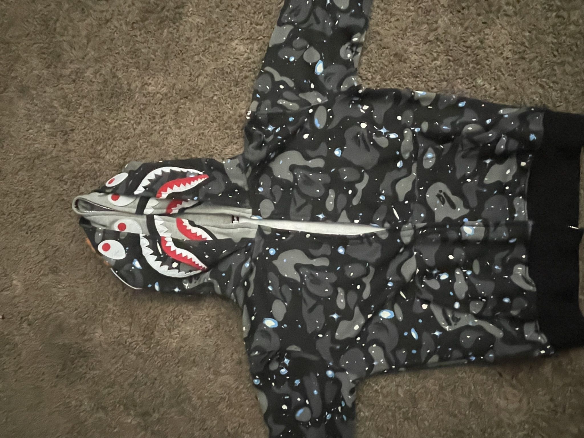 Black Grey Soace Bape Hoodie