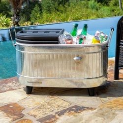 Permasteel Galvanized Steel 80 Quart Portable Cooler.