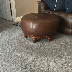 Soft Leather Ottoman Stool