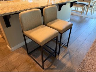 Set OfBeige Barstools