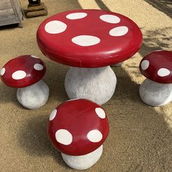 Concrete Mushroom Patio Set
