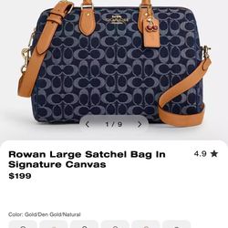 Rowan Large Satchel Bag Denim 