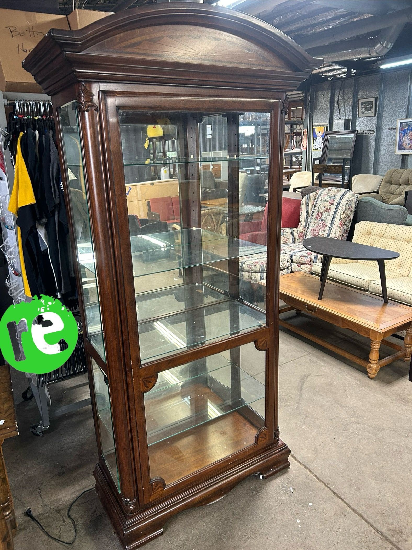 Display Cabinet with 4 Glass Shelves 