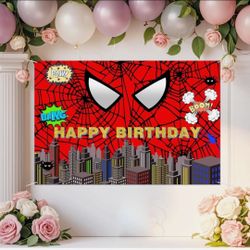 Spider-Man Birthday Backdrop 6x4 ft