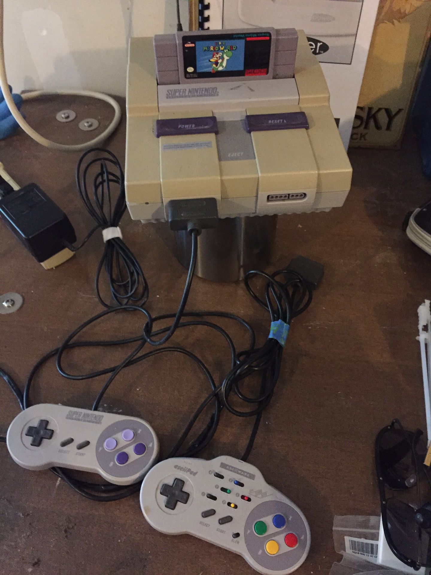 Super Nintendo with 2 controllers and 5 games