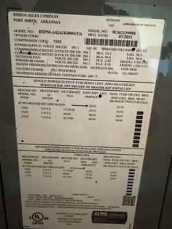 Rheem 2 ton all in one AC