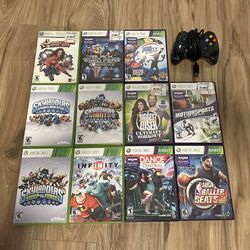 Xbox 360 games and controller 