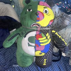 Sprayground Teddy Bear XRAY Anatomy Black Backpack Green Money Bear Bag 
