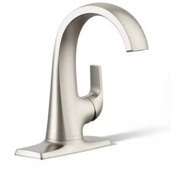 Kohler - Cursiva Single Handle Single Hole Bathroom Faucet in Vibrant Brushed Nickel