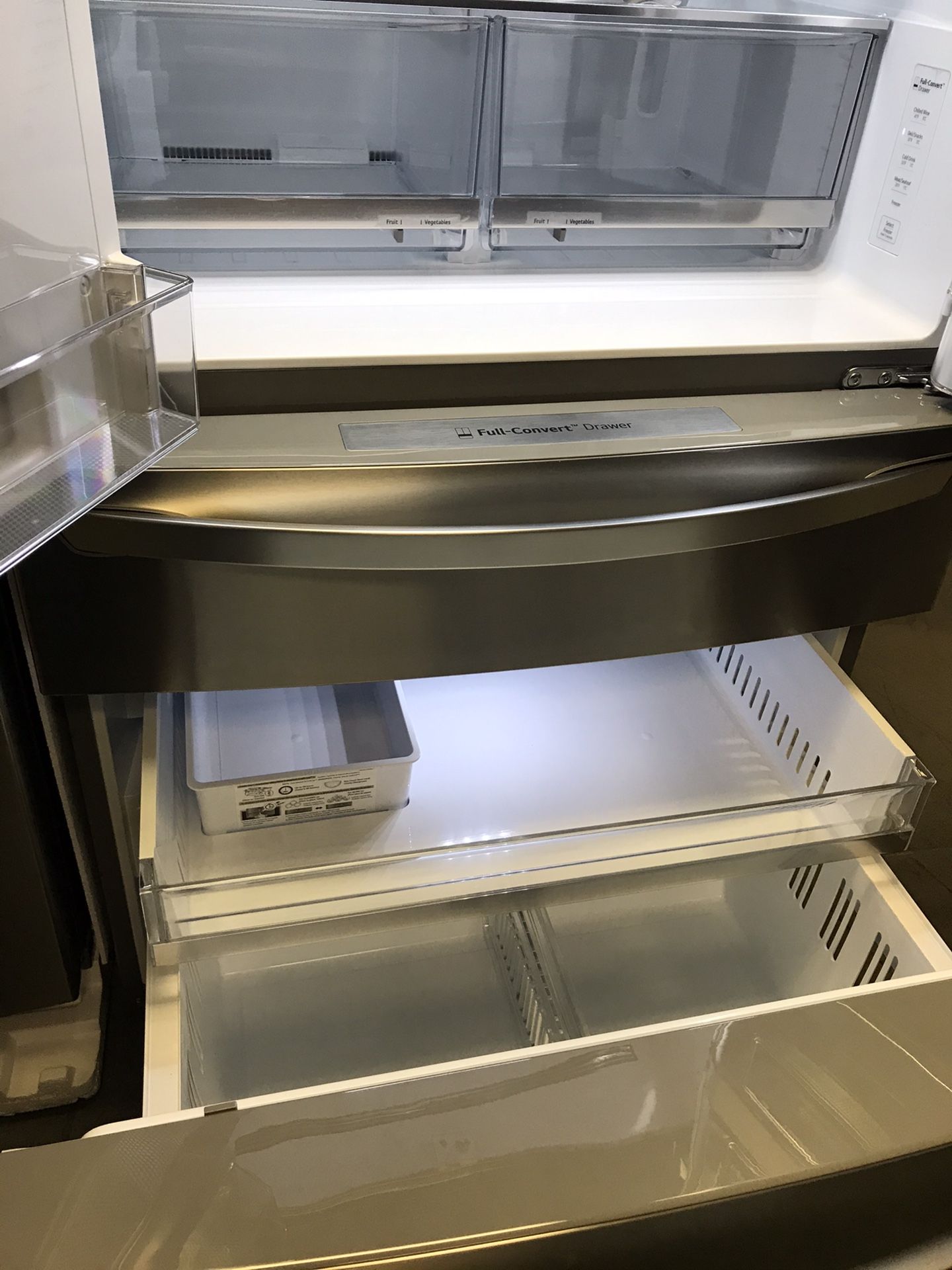 LG FRENCH DOOR STAINLESS STEEL REFRIGERATOR DOOR IN DOOR BRAND NEW OPEN BOX