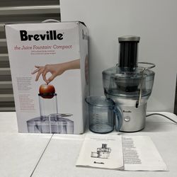 Breville - Juice Fountain Compact Electric Juicer - BJE200XL - Silver