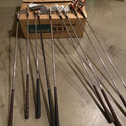 Assorted used golf clubs- for right handed golfers 