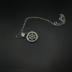 18K White Gold Round Diamond Pendant Necklace – 6.10g, 0.58ct Diamonds