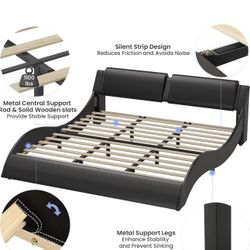 King Size Bed Frame with Headboard 