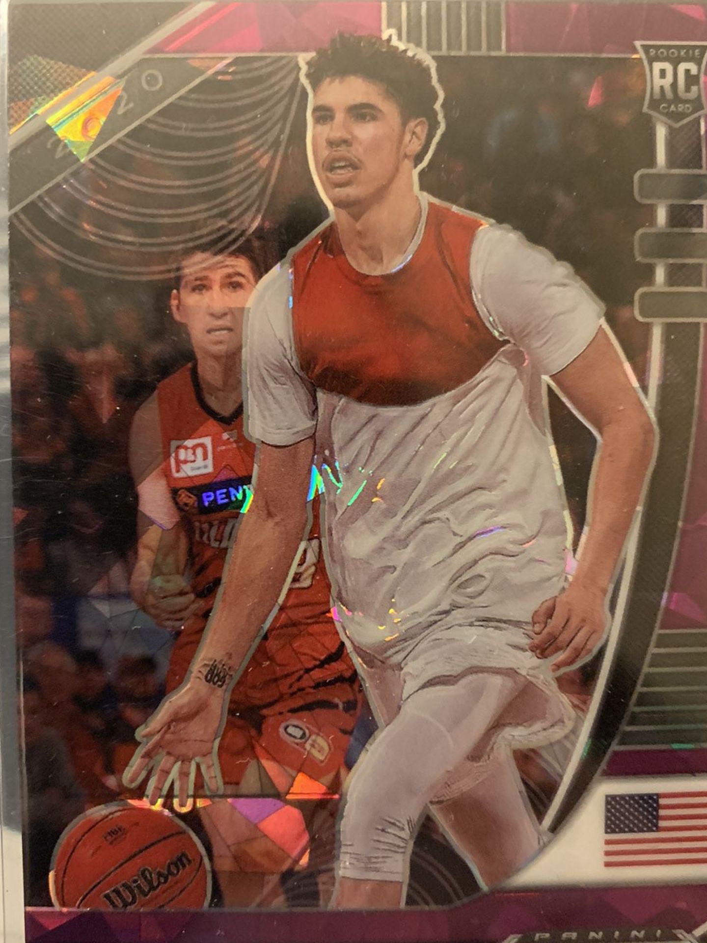LaMelo Ball RC prizm PURPLE CRACKED ICE/149 MINT
