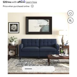 COUCH !!!!Dorel Living Zakari Sofa Couch, Modern Living Room, Blue Linen
