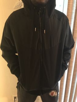Black windbreaker