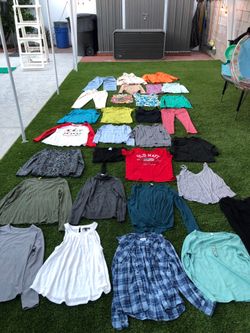 Less $1 piece women’s clothes bundle size large 30 pieces $20 firm forever 21 Gap all in motion SHEIN and more
