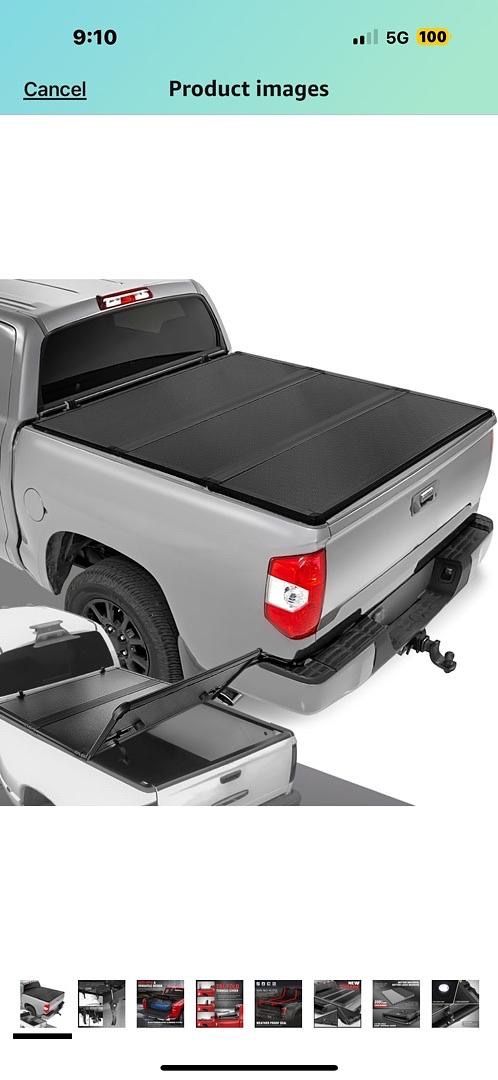 22-25 Toyota Tundra 6.5 Hard Folding Truck Bed Tonneau Cover Tri Fold Style
