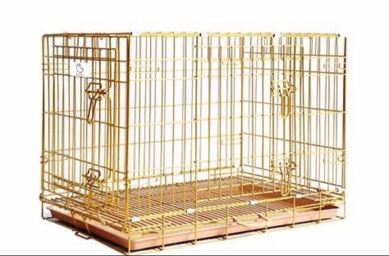 Gold Traveling Cage For Pets 