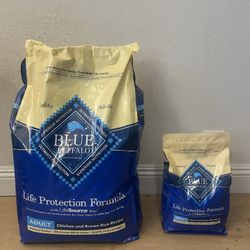 Two Bags Of Blue Buffalo Dog Food (34 lbs & 5 lbs