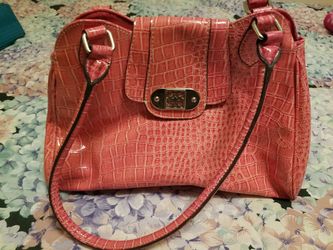 Pink snake skin purse