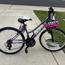 Brand New Huffy 24” Mountain Bike + Helmet