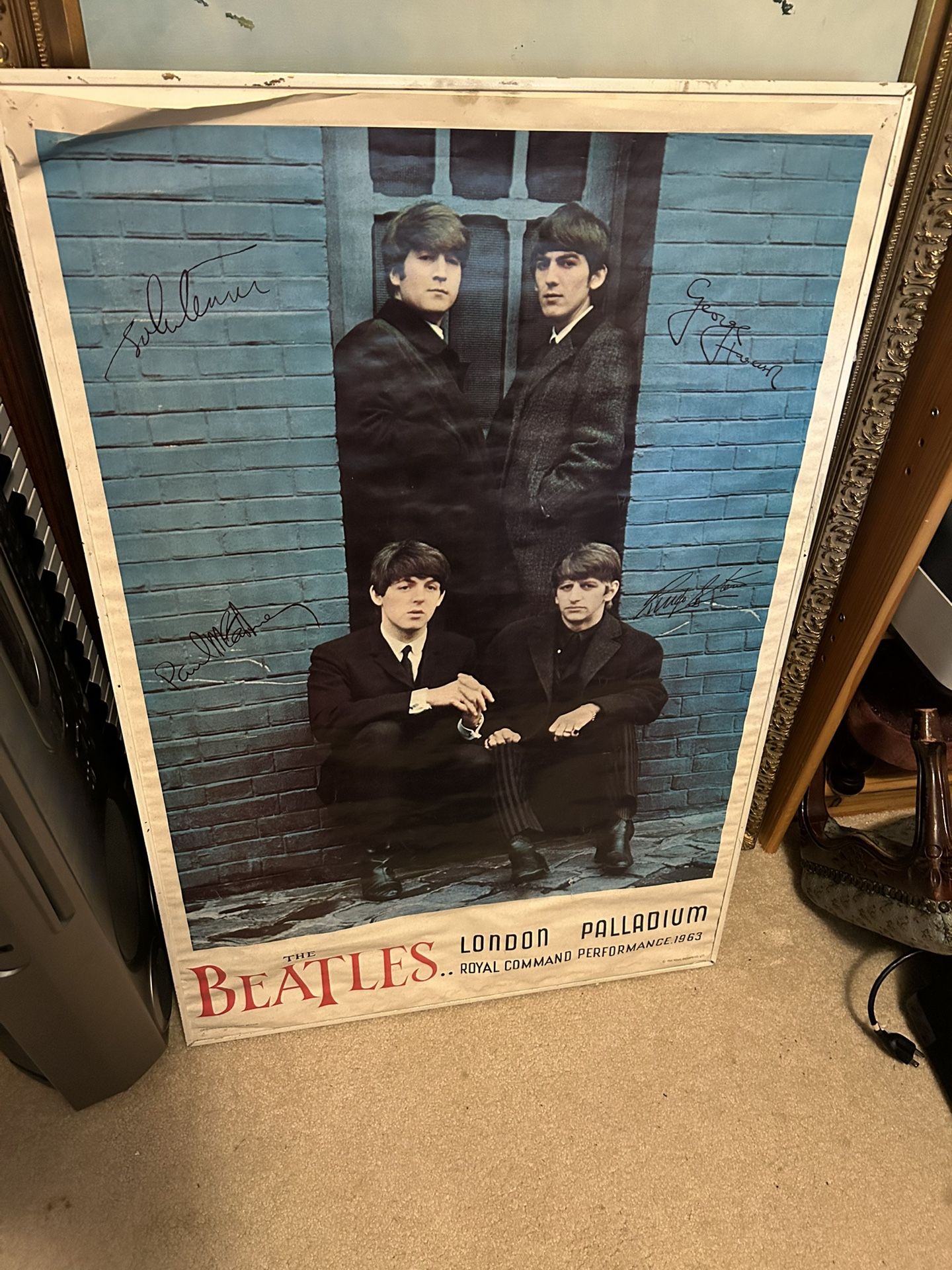 Beatles poster from 1964, in a frame but needs a little bit of help and TLC. Still looks good and in decent shape. $30, cash or Venmo, meet in perso