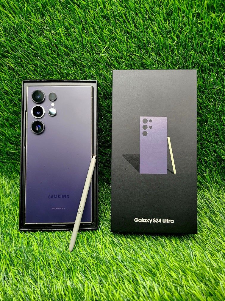 WITH BOX SAMSUNG GALAXY S24 ULTRA 256GB UNLOCKED.   DRONE  LOWEST WHOLESALE PRICES WITH OPTION TO PAY  IN PAYMENTS WITH NO CREDIT CHECKS 