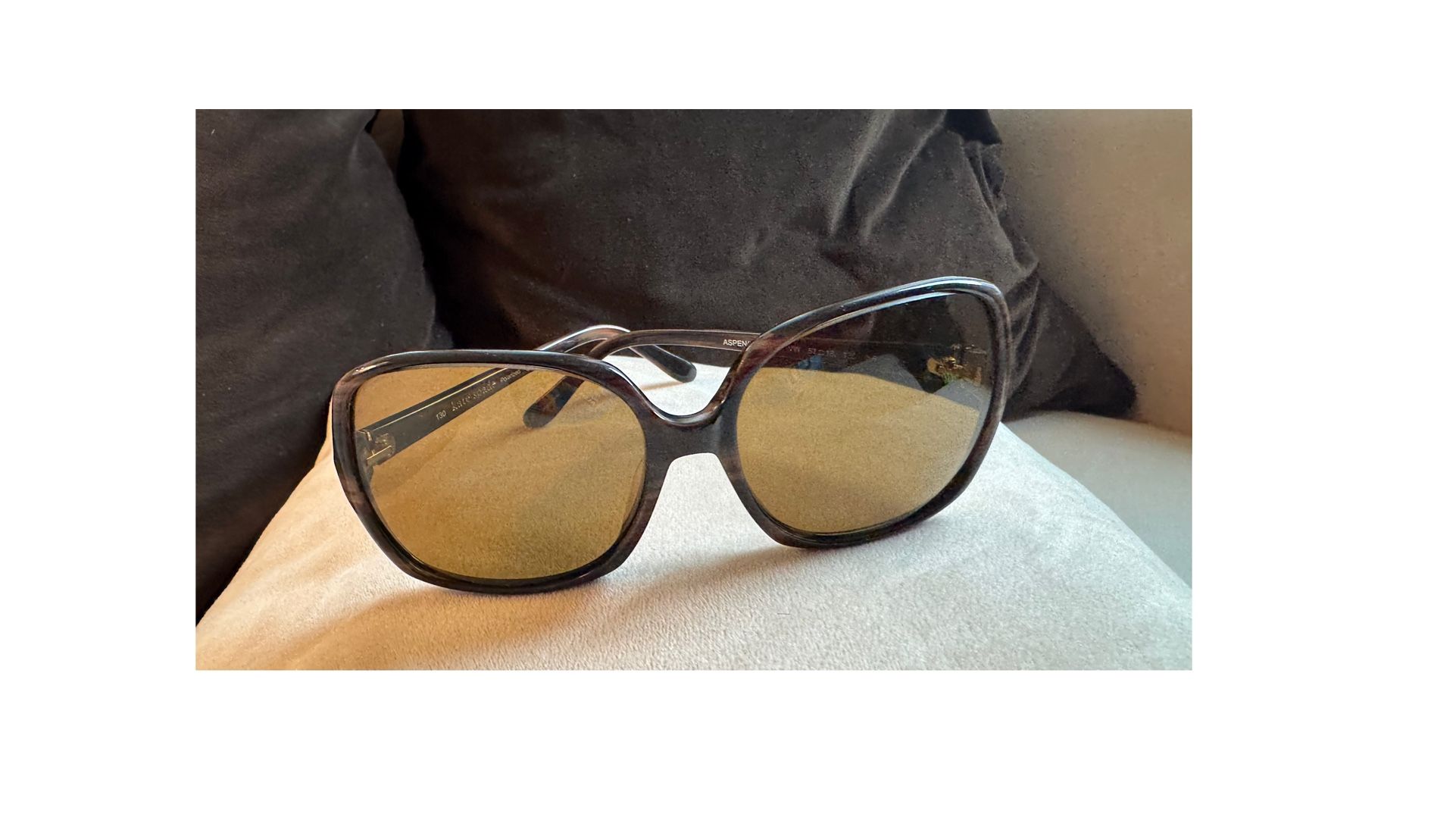 Kate Spade oversized Brown glasses with dark frames and yellow lenses